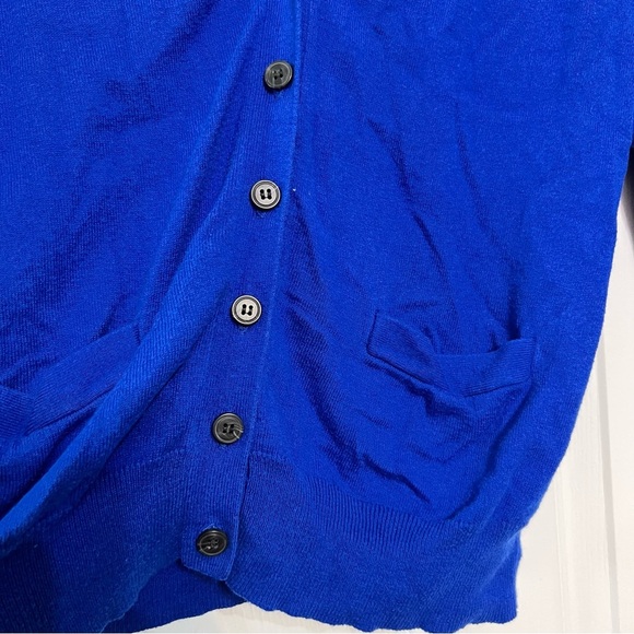 JCP Blue Button-Up Women's Cashmere Blend Sweater - Picture 2 of 5